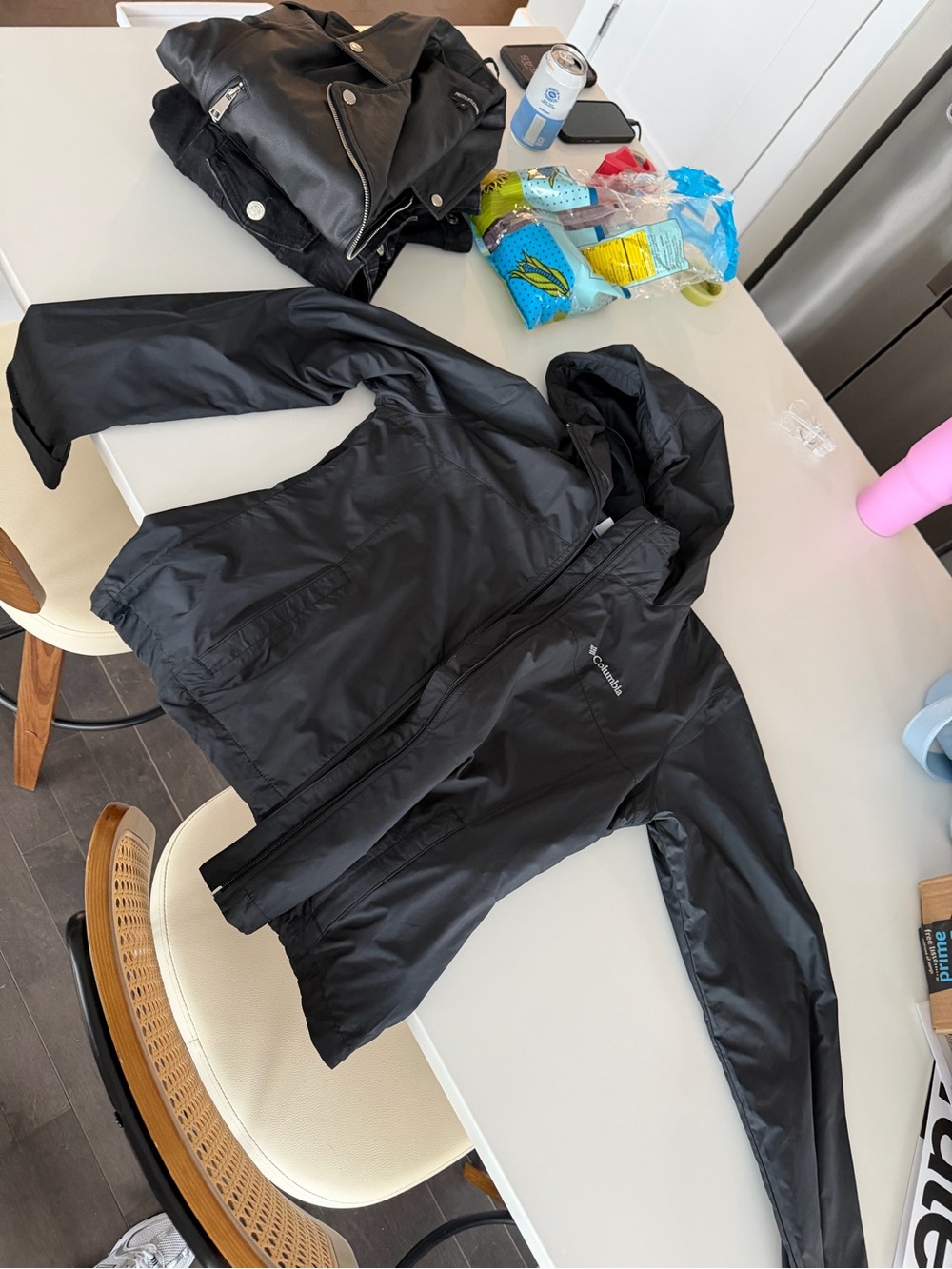 Columbia Black Hooded Windbreaker Jacket